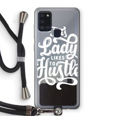 Hustle Lady: Samsung Galaxy A21s Transparant Hoesje met koord