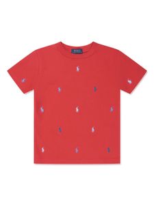 POLO RALPH LAUREN KIDS t-shirt en coton à logo brodé - Rouge