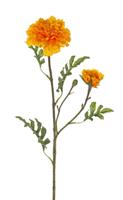 Afrikaantje tagetes erecta , 2 bloemen kunstbloem zijde nepbloem - Driesprong collection
