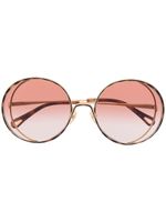 Chloé Eyewear lunettes de soleil à monture ronde oversize - Or