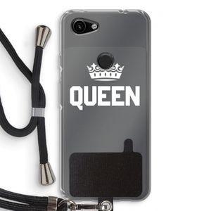 Queen zwart: Pixel 3a Transparant Hoesje met koord