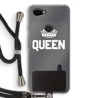 Queen zwart: Pixel 3a Transparant Hoesje met koord