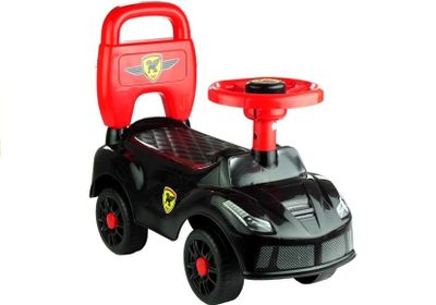 Viking Choice Loopwagen zwart met rood - kinderwagen - 42x22x16 cm Viking Choice Loopwagen zwart met rood - kinderwagen - 42x22x16 cm