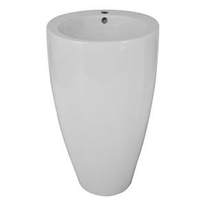 Xellanz Noa vrijstaande wastafel 55x85 cm keramiek rond wit glans