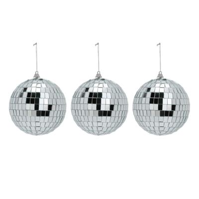 Disco kerstbal - 3x - zilver - D11 cm - glas/foam - discobal/discobol - kerstversiering