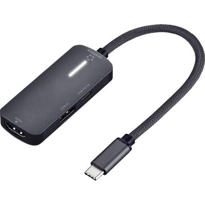 Renkforce RF-USBHA-400 USB 3.2 Gen 1-hub 1 tot 3 poorten Met USB-C stekker Zwart