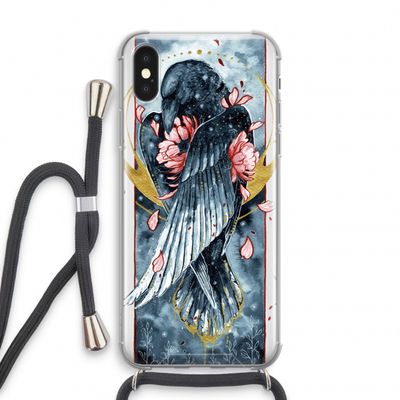 Golden Raven: iPhone XS Transparant Hoesje met koord