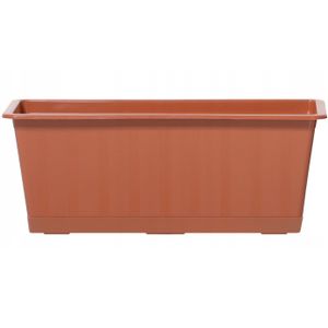 1x Terracotta kunststof Agro plantenbakken/bloembakken 50 cm