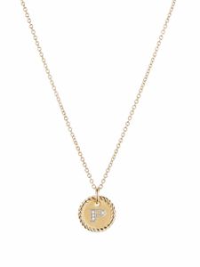 David Yurman collier en or 18ct à pendentif Initial P orné de diamants