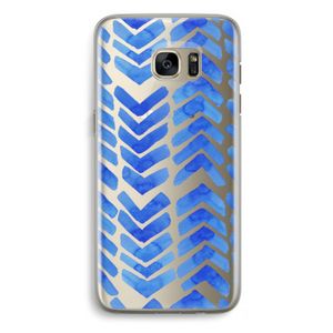 Blauwe pijlen: Samsung Galaxy S7 Edge Transparant Hoesje