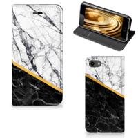 iPhone 7 | 8 | SE (2020) | SE (2022) | Standcase | Marmer Wit Zwart - Origineel Cadeau Man