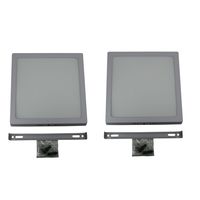 2x LED lamp / plafondlampen 18W aluminium en mat glas 20,5 x 20,5 cm - thumbnail