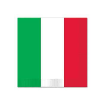 talie landen vlag thema servetten - 48x - 33 x 33 cm - Papier - Italiaanse versieringen/decoraties