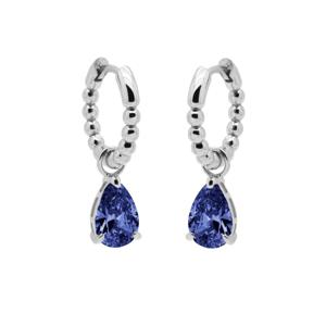 Karma Oorringen Hinged Hoops Zirconia Anna Saphire Blue | Zilver