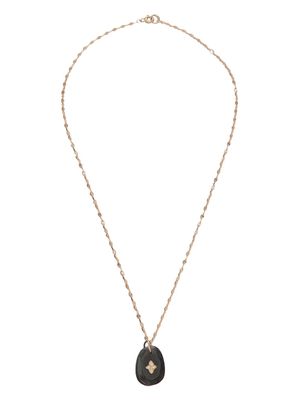 Pascale Monvoisin collier GAÏA N°2 en or 9ct orné de diamants et labradorite