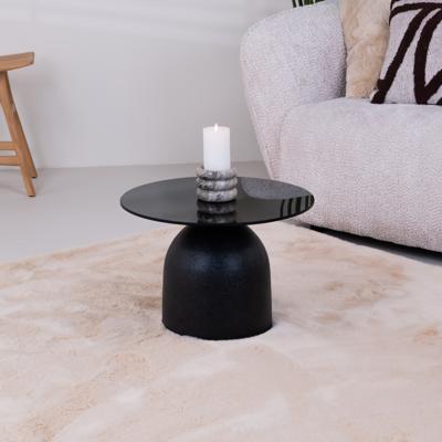 Brix Ronde Bijzettafel 'Isa' Glas en staal, 50cm