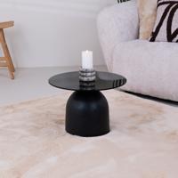 Brix Ronde Bijzettafel 'Isa' Glas en staal, 50cm