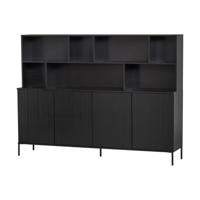 Woood New Gravure wandkast Zwart