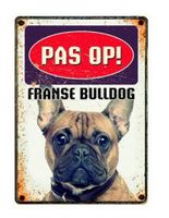 Plenty gifts Waakbord blik franse bulldog - thumbnail
