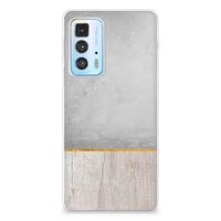 Motorola Edge 20 Pro Bumper Hoesje Wood Concrete