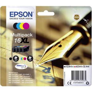 Epson Inktcartridge T1636, 16XL Origineel Combipack Zwart, Cyaan, Magenta, Geel C13T16364012