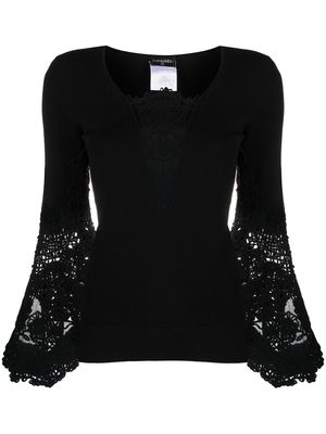 CHANEL Pre-Owned pull à détails en crochet - Noir