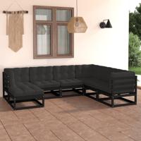 7-delige Loungeset met kussens massief grenenhout 7-delige Loungeset met kussens massief grenenhout