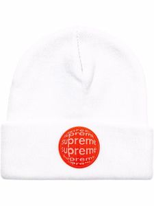 Supreme bonnet à patch logo - Blanc