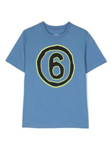 MM6 Maison Margiela Kids t-shirt en coton à logo imprimé - Bleu