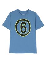 MM6 Maison Margiela Kids t-shirt en coton à logo imprimé - Bleu