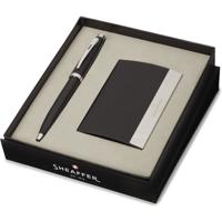 Sheaffer SF-G2933851-3 Balpen 100 M Giftset Glossy Black Lacquer Chrome Plated + Visitekaarthouder Sheaffer SF-G2933851-3 Balpen 100 M Giftset Glossy Black Lacquer Chrome Plated + Visitekaarthouder
