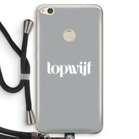 Topwijf Grijs Wit: Huawei Ascend P8 Lite (2017) Transparant Hoesje met koord
