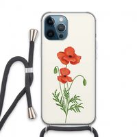 Red poppy: iPhone 13 Pro Max Transparant Hoesje met koord