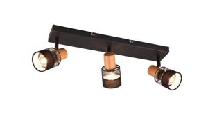 Trio 3-lichts opbouwspotNandini zwart met hout - 811700332