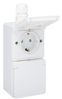 Niko Hydro stopcontact 2-voudig met randaarde verticaal waterdicht wit