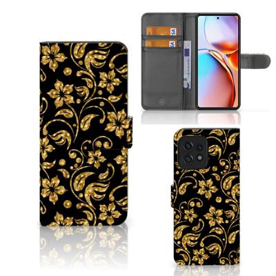 Motorola Edge 40 Pro Hoesje Gouden Bloemen Motorola Edge 40 Pro Hoesje Gouden Bloemen