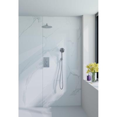 Fortifura Calvi Inbouw Regendoucheset - thermostatisch - wandarm - 25cm hoofddouche - ronde handdouche - gladde doucheslang - chroom SW496814/SW721166/SW542643/SW720559/SW720552/SW767