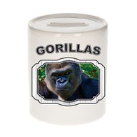 Dieren stoere gorilla spaarpot - gorillas/ gorilla apen spaarpotten kinderen 9 cm - thumbnail
