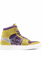 Philipp Plein baskets montantes Strass Skull - Jaune