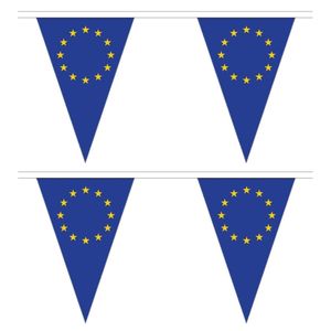 3x stuks polyester vlaggenlijn Europa 5 meter