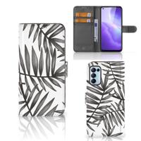 OPPO Find X3 Lite Hoesje Leaves Grey | Portemonnee hoesje