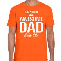 Awesome Dad cadeau t-shirt oranje heren - Vaderdag cadeau - thumbnail