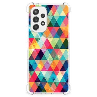 Samsung Galaxy A53 5G Doorzichtige Silicone Hoesje Geruit Samsung Galaxy A53 5G Doorzichtige Silicone Hoesje Geruit