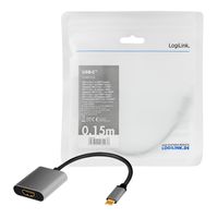 LogiLink CUA0103 tussenstuk voor kabels USB 3.2 Gen1 Type-C HDMI-A Zwart, Grijs - thumbnail