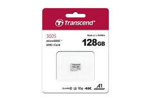 Transcend Premium 300S microSDXC-kaart 128 GB Class 10, UHS-I, UHS-Class 3, v30 Video Speed Class, A1 Application Performance Class Incl. SD-adapter