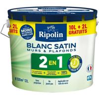 Ripolin Satijnwit 2 in 1 Wand- en Plafondverf 10L + 2L gratis