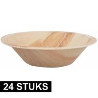 24x Houten kommetjes van palmblad   - - thumbnail