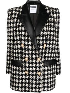 Moschino veste croisée à motif pied-de-poule - Noir