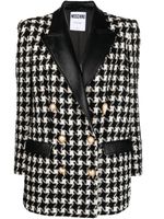 Moschino veste croisée à motif pied-de-poule - Noir - thumbnail