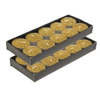 Gerim waxinelichtjes kaarsjes- 20x - goud glitters 3,5 cm - Waxinelichtjes - thumbnail